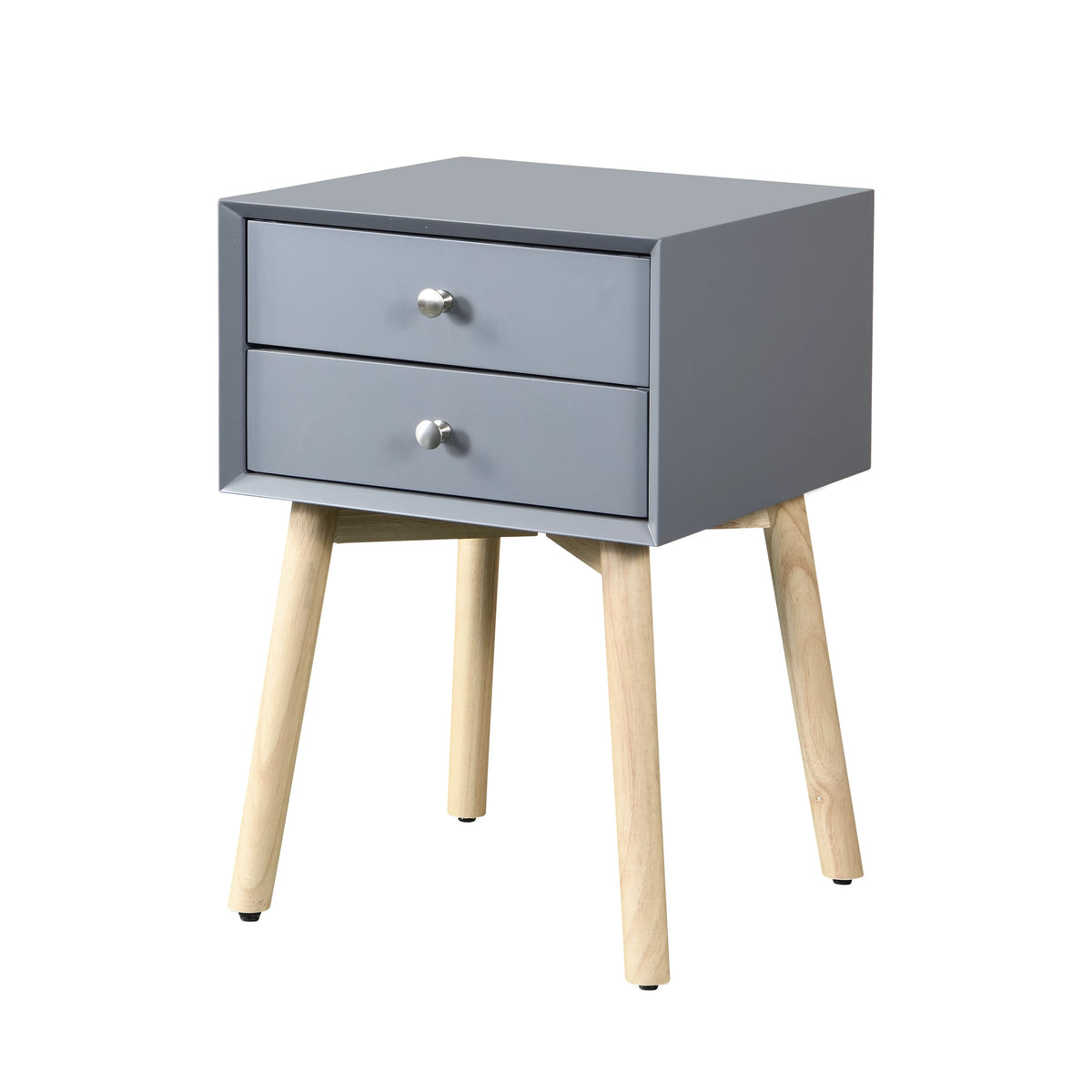 2 Drawer Rubber Wood Side Table K730