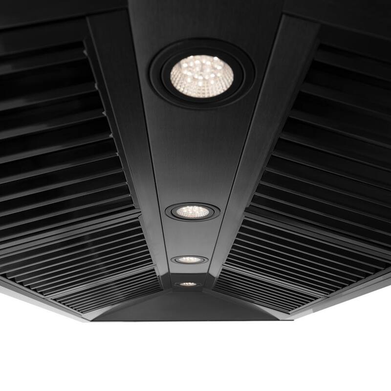 48 in. 700 CFM Ducted Wall Mount Range Hood in Black Stainless Steel F5393