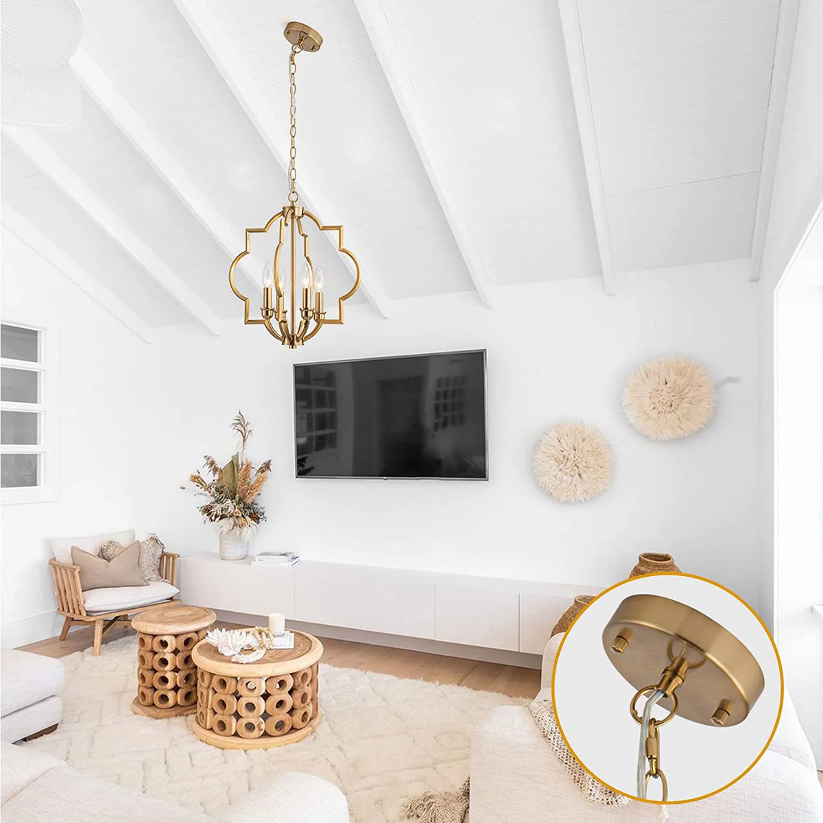 Gold 4 Light Chandelier R15617