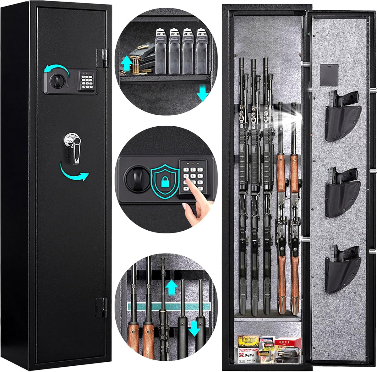 Gun Safe with Adjustable Dividers & Racks G96247