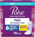 Incontinence & Postpartum Pads, 7 Drop Ultra Absorbency, Long Length, 78 Count C5988