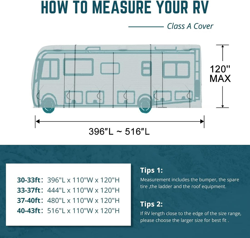 Class A RV Cover Fits 40'-43' Motorhome S183186