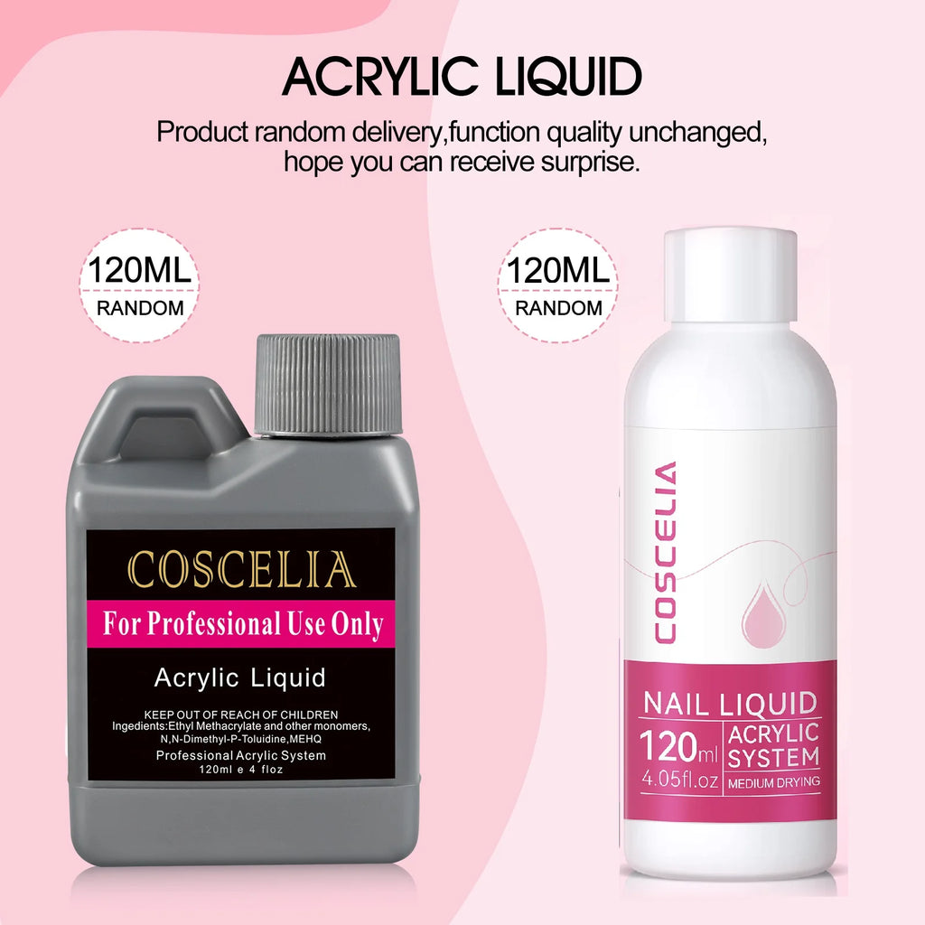 Acrylic Nail Kit with UV Light Nail Drill 3 Basic Color MMA Liquid Set X6794