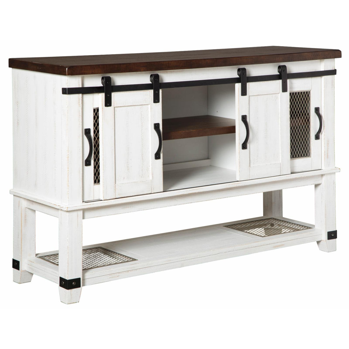 4 Door Server in White and Brown J899618