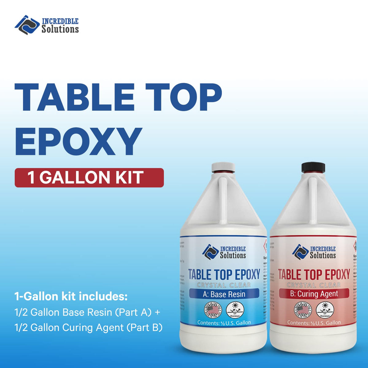Crystal Clear Cast Tabletop Epoxy, 1 Gallon Pack of 2 P83569
