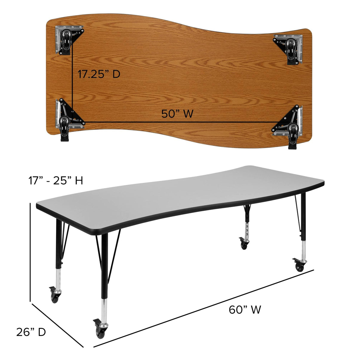 Mobile Rectangular Collaborative Activity Table I39063