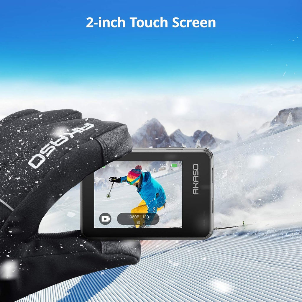 4K30FPS 20MP WiFi Action Camera with Touch Screen IPX8 Waterproof Camera EIS 2.0 External Mic with 2X 1350mAh Batteries J39673