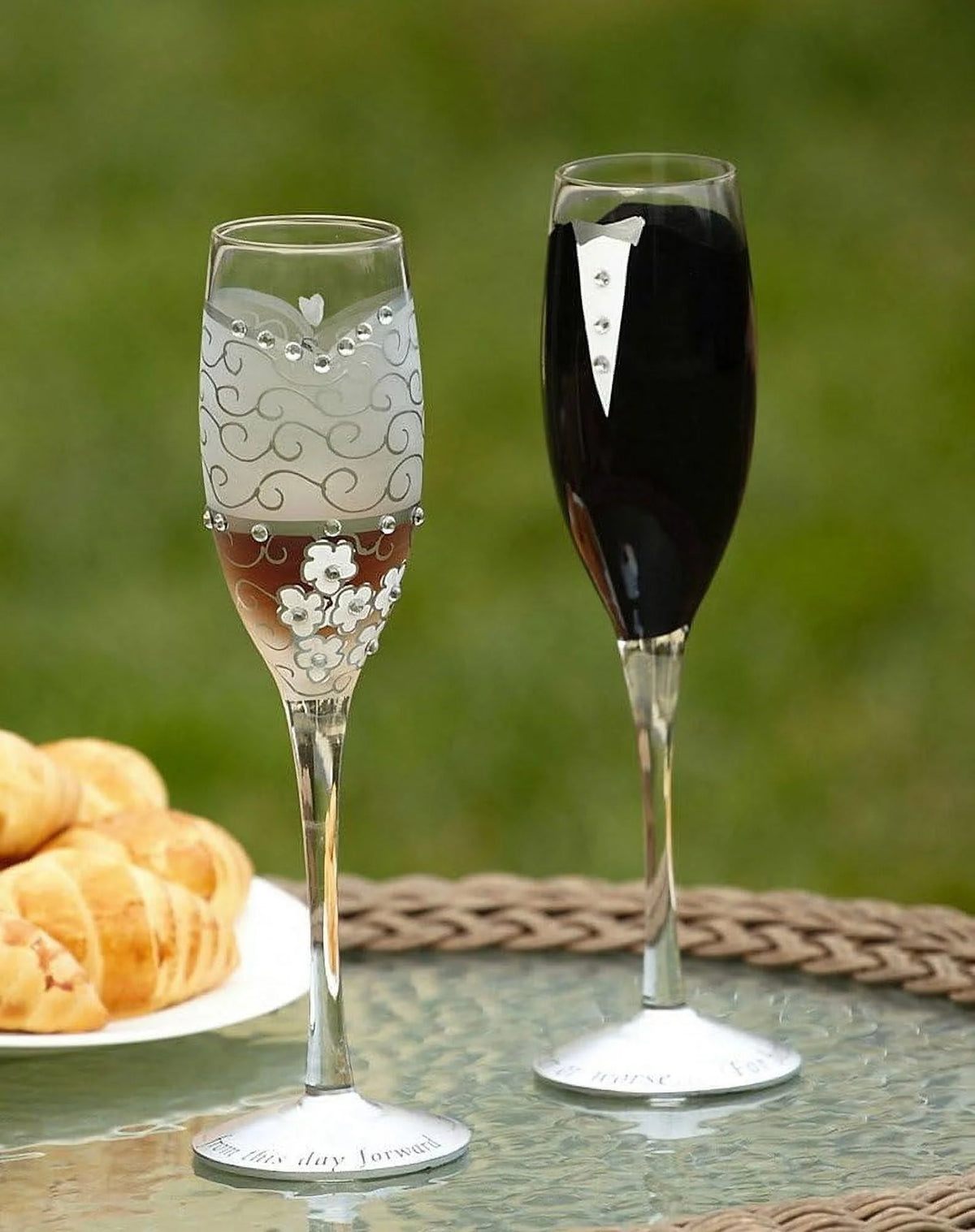8 Oz. Wedding Champagne Toasting Flute Glasses, Set Of 2 L531607