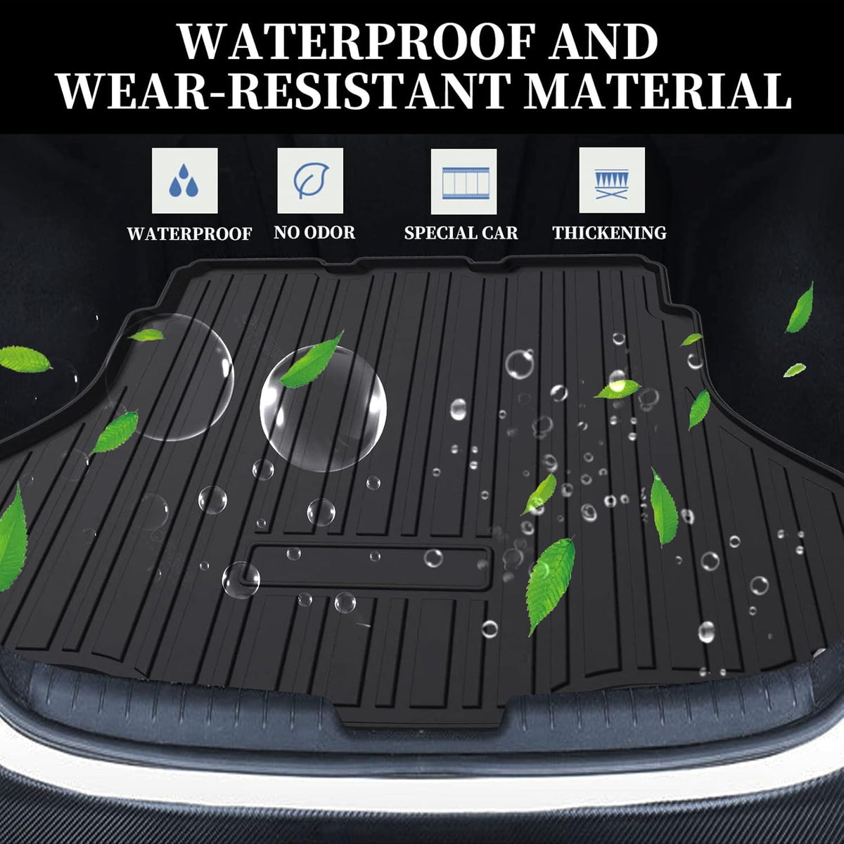 Black TPO Waterproof Rear Cargo Tray Pack of 2 Q641121