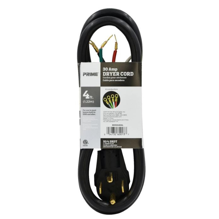 4 Feet 30 Amp 4-Wire Dryer Cord R267924
