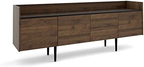 Walnut and Black 2 Drawer 3 Door Sideboard Cabinet U909