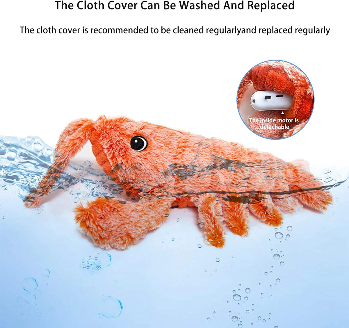 Flopping Lobster Cat Toy with Catnip Bag, Plush Interactive Cat Toys C196