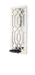 White Traditional Wooden Cross Candle Holder Sconce O376
