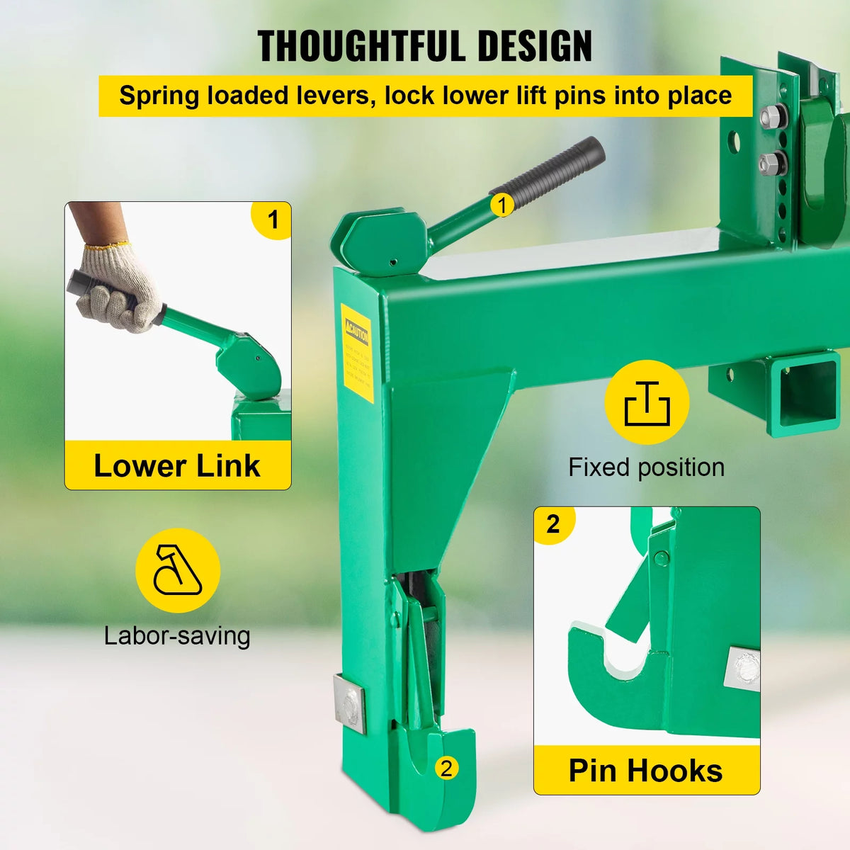 3-Point Quick Hitch, 3000 lbs Lifting Capacity, Category 1 & 2 X779178