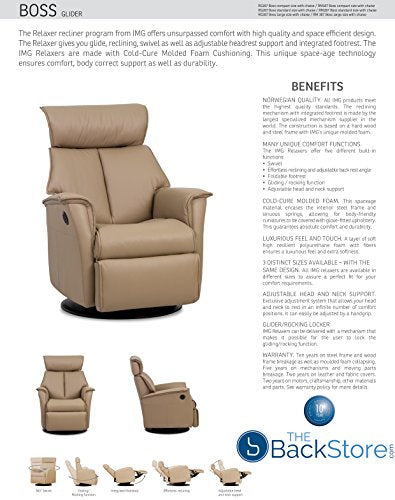Large Leather Recliner Swivel Glider Chair J4539