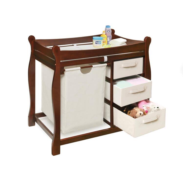 White Changing Table with Hamper and Baskets P843892