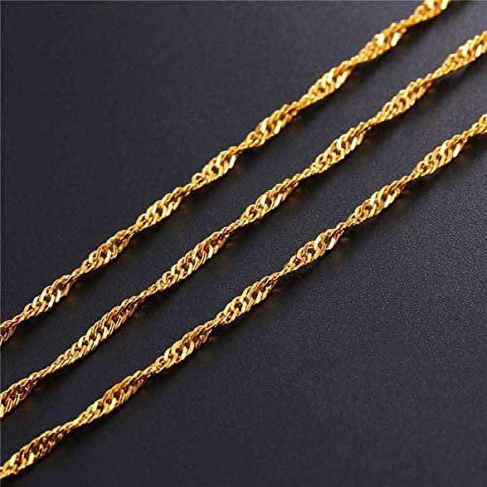 16 Inch 14K Yellow Gold 1.5mm Singapore Pendant Chain Necklace R821793