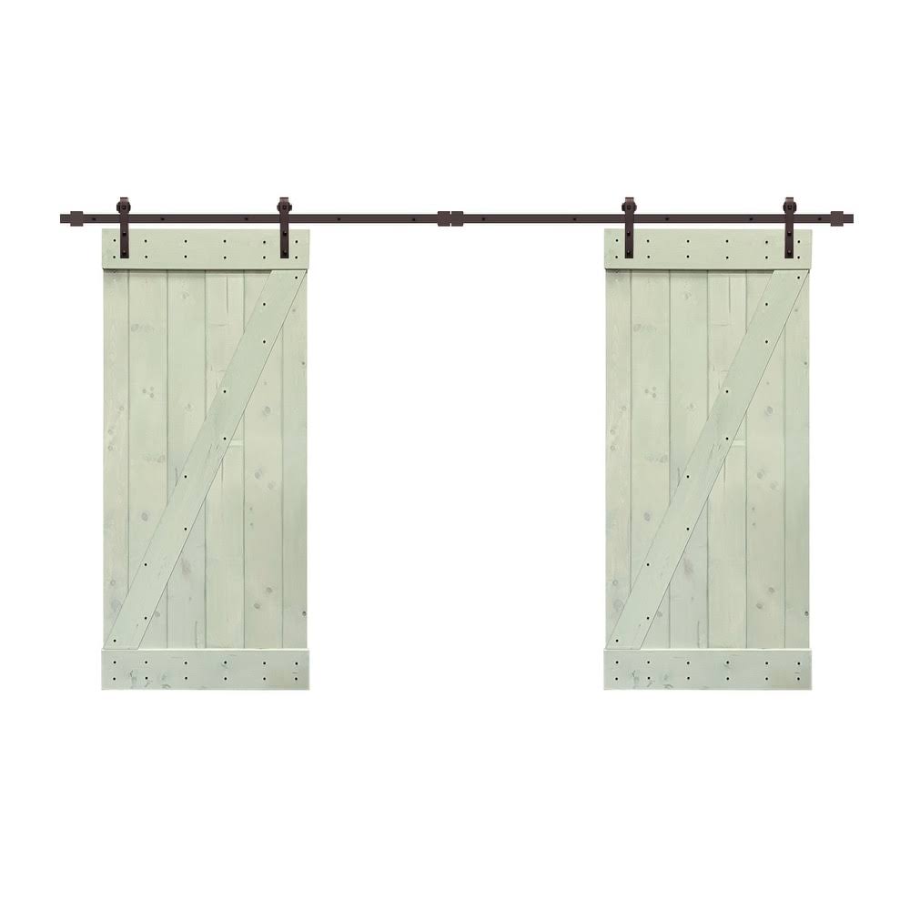 Stained Double Barn Door with Hardware Kit D17464