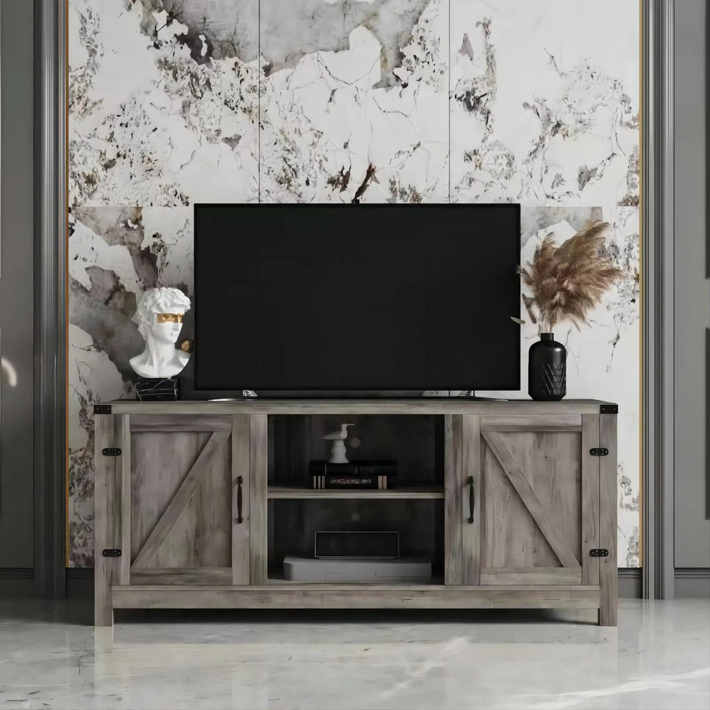 Modern Farmhouse Barn Door TV Stand Y28609