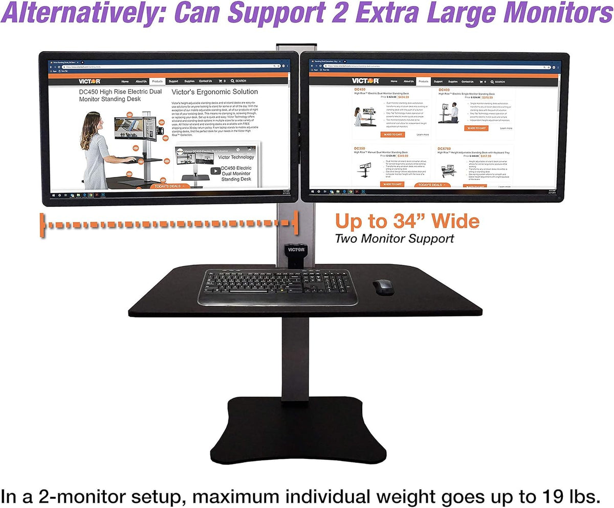 Electric Triple Monitor Standing Desk Converter N289530