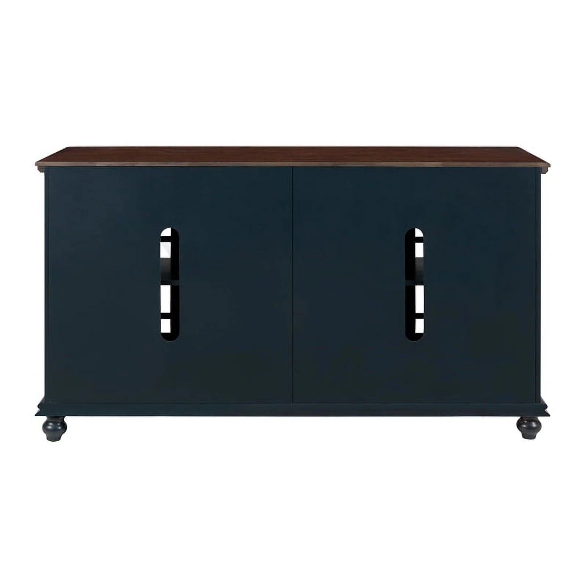 63" TV Stand Catalina Blue with Walnut Top S1474