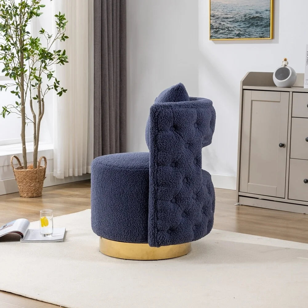 Swivel Accent Barrel Chair Navy T538