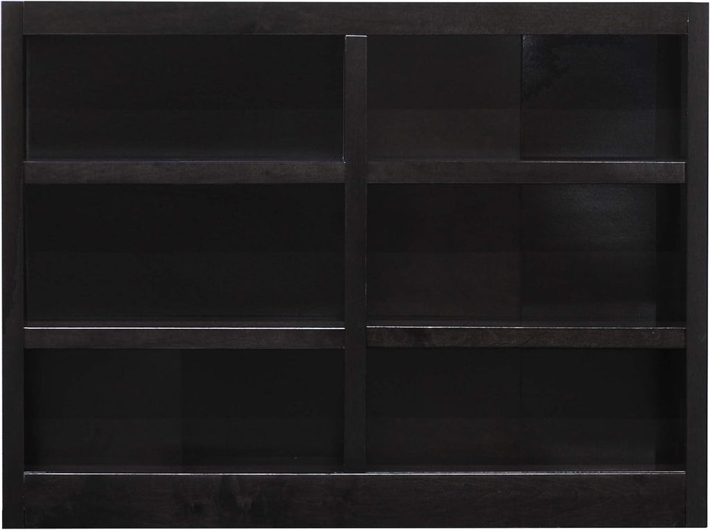 6 Shelf Double Wide Wood Bookcase V434