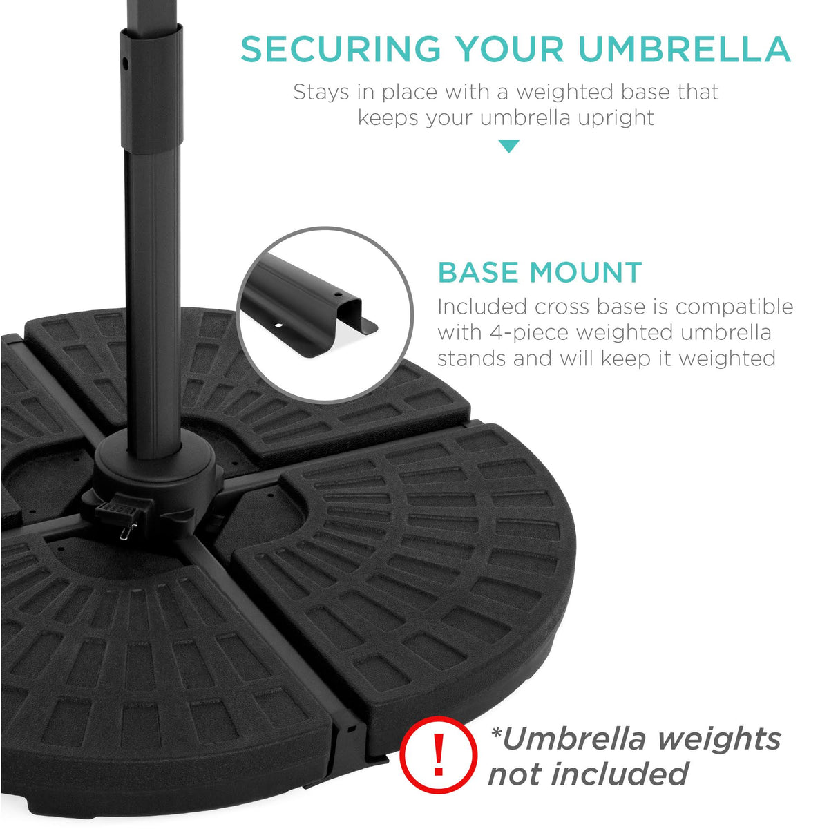 10ft LED Cantilever Offset Hanging Patio Umbrella U5205