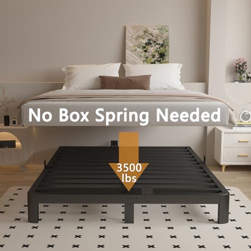 Black 16 Inch Metal Platform Full Size Bed Frame N209