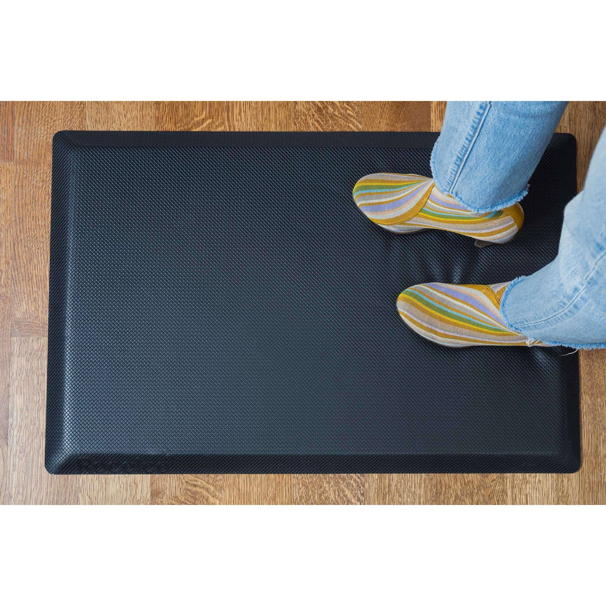 46x22 Height Adjustable Corner Standing Desk Converter with Anti Fatigue Mat Y7609