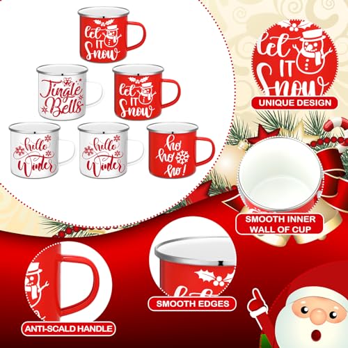 12 Pcs Christmas Enamel Coffee Mugs 12 oz R39886
