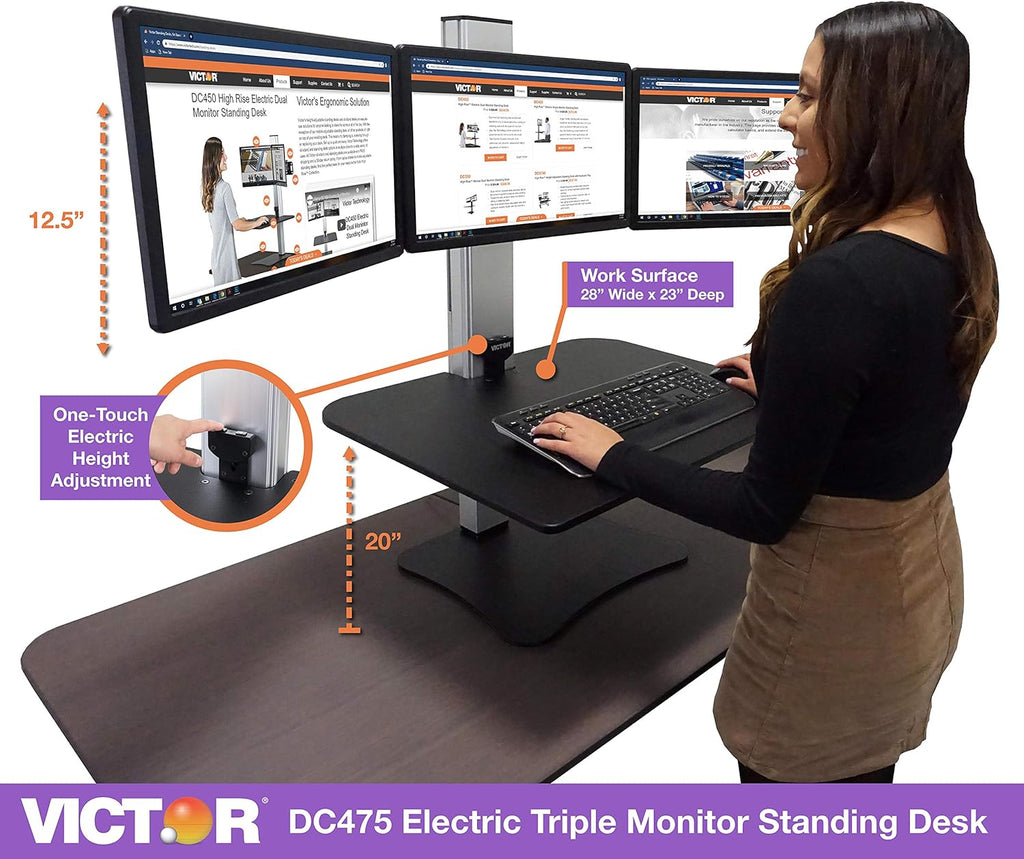 Electric Triple Monitor Standing Desk Converter N289530