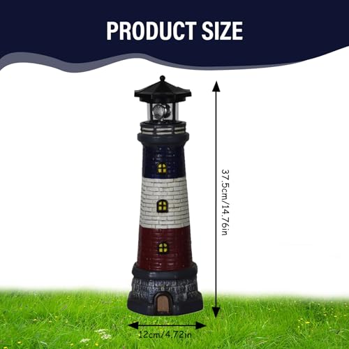 15" Waterproof Resin Lighthouse Solar Light V88860