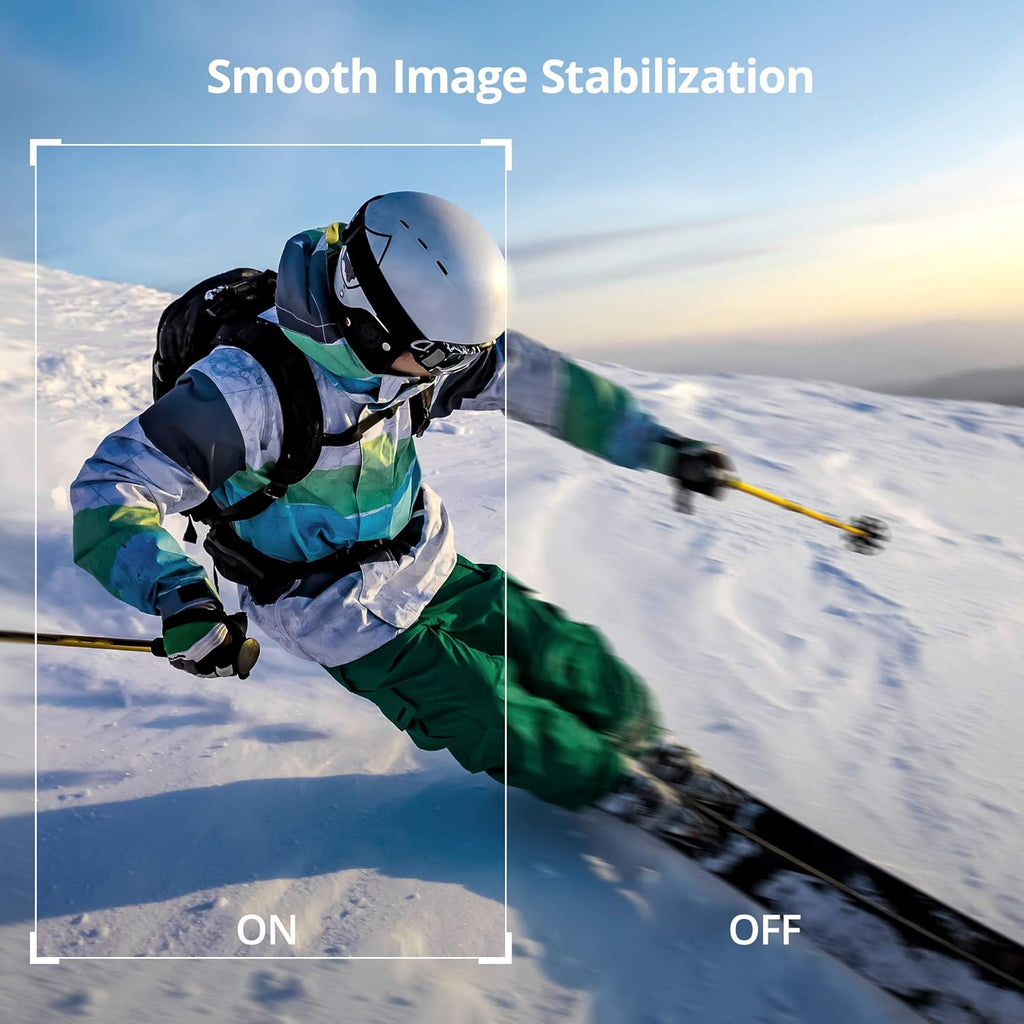 4K30FPS 20MP WiFi Action Camera with Touch Screen IPX8 Waterproof Camera EIS 2.0 External Mic with 2X 1350mAh Batteries J39673
