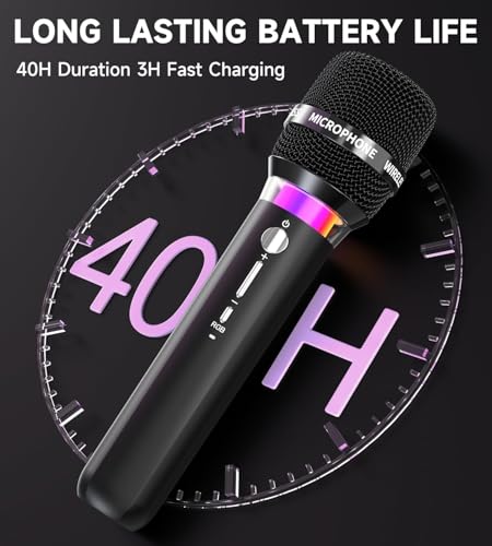 Rechargeable Wireless Microphone with LED Lights X64587
