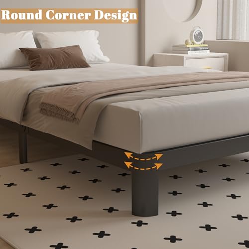 Black 16 Inch Metal Platform Full Size Bed Frame N209