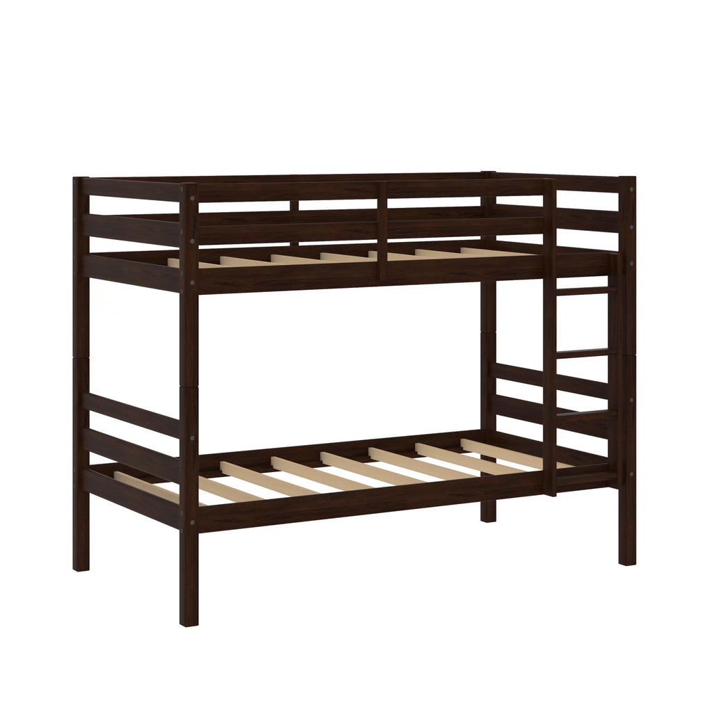 White Wood Twin over Twin Convertible Bunk Bed P6436