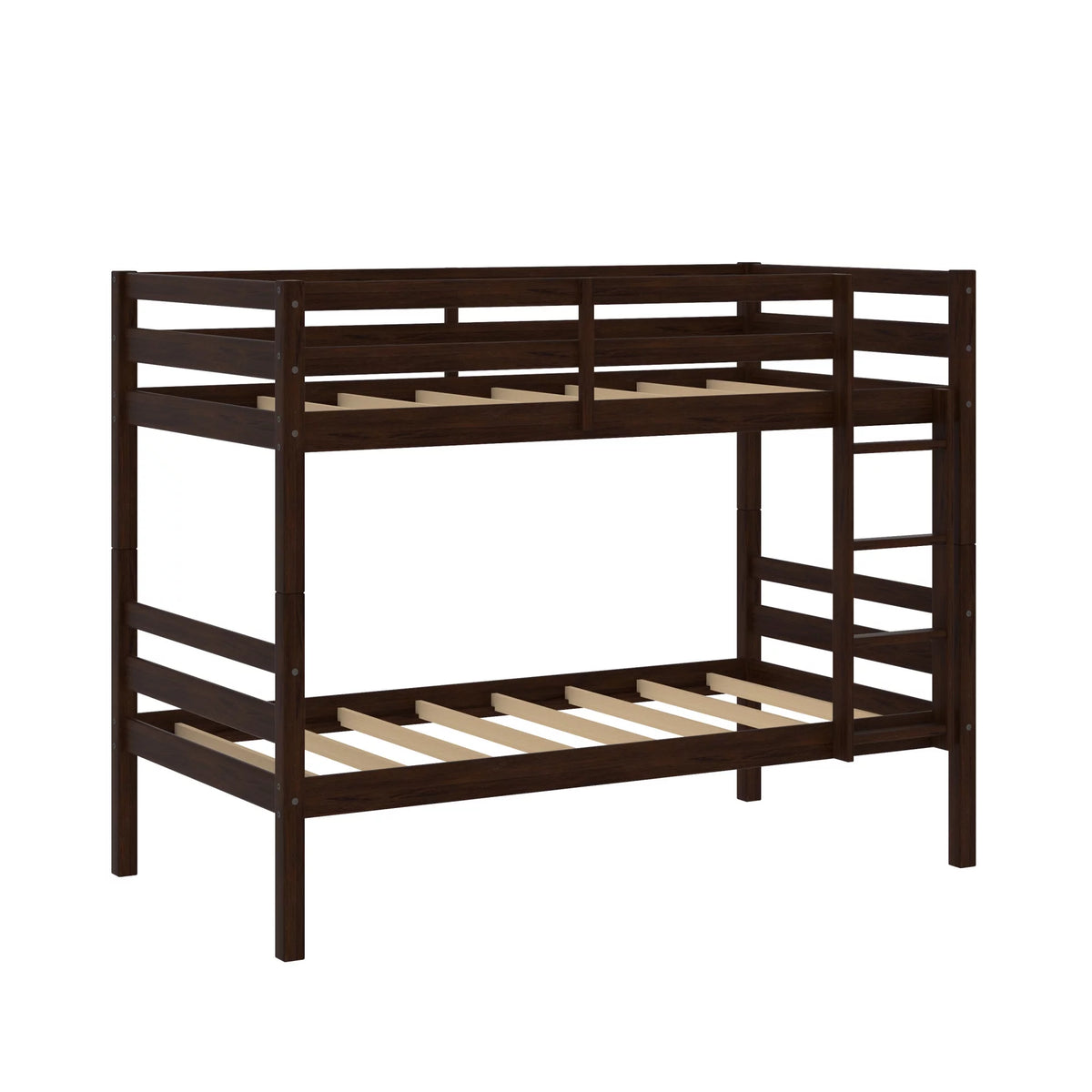 White Wood Twin over Twin Convertible Bunk Bed P6436