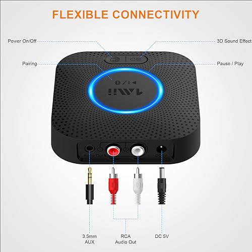 Bluetooth 5.2 Audio Receiver with RCA/3.5mm Outputs C458319