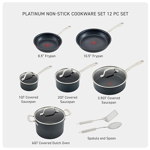 12 Piece Nonstick Cookware Set Black U764857