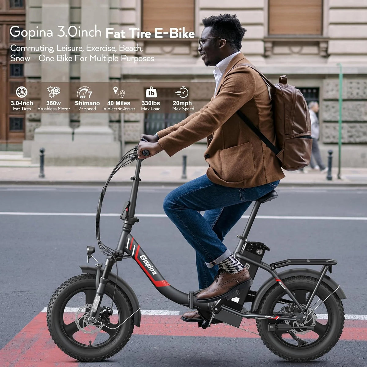 Folding Electric Bike 350W Fat Tire J729308