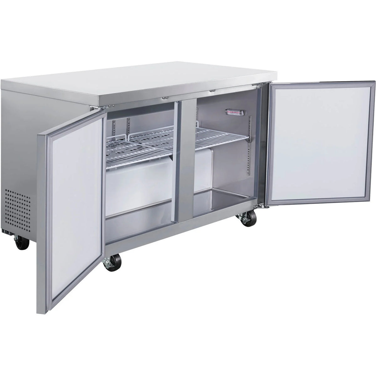 Undercounter Freezer, 2 Solid Doors, 11.2 Cu. Ft., Stainless Steel H715