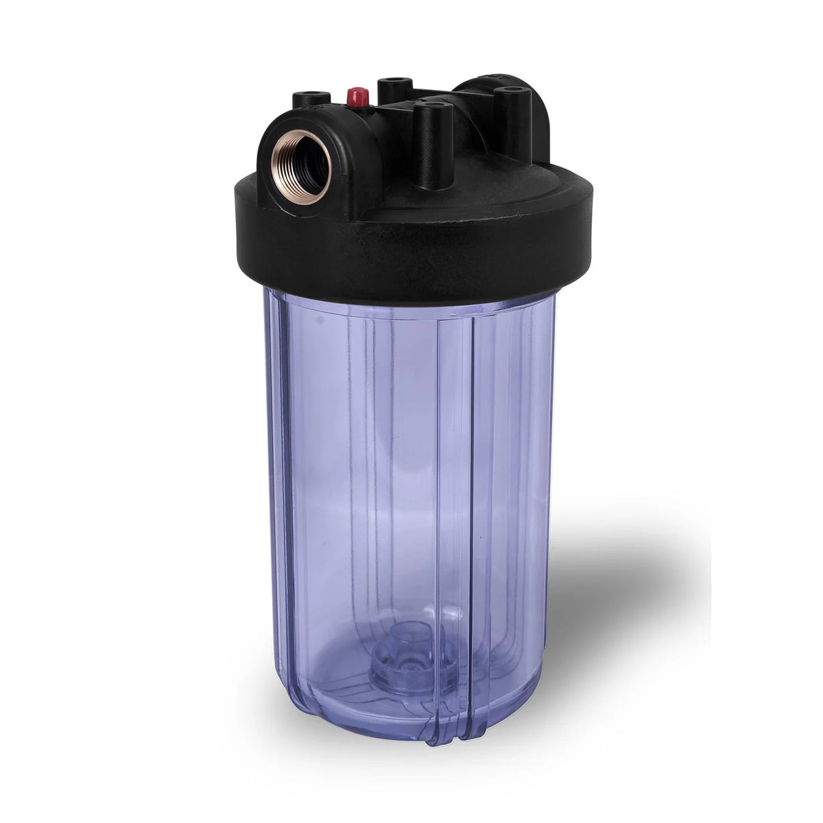 10" Transparent Blue Housing for Whole House Water Filtration System, 1 Brass Port Y277
