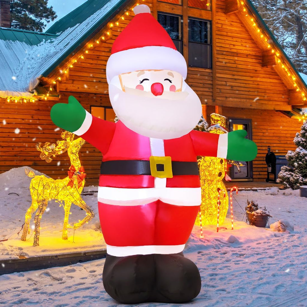 5 FT Christmas Inflatables Santa Claus Outdoor Decorations Blow Up Yard Standing Santa with Built-in LEDs L513