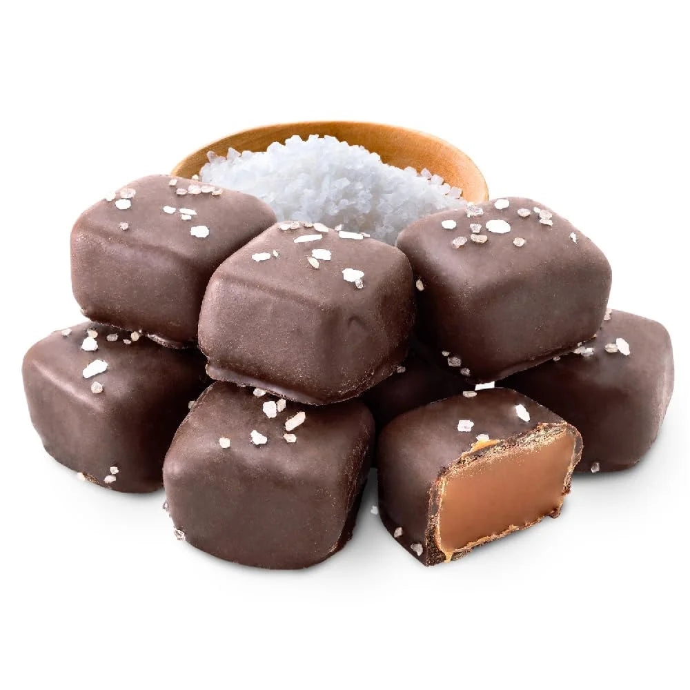 Dark Chocolate Sea Salt Caramel Squares Candy, 2-Pound Pack C4019
