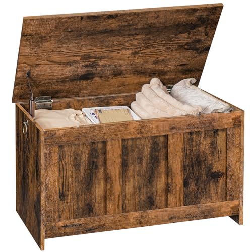 White and Walnut 39.3" Wooden Storage Bench E142