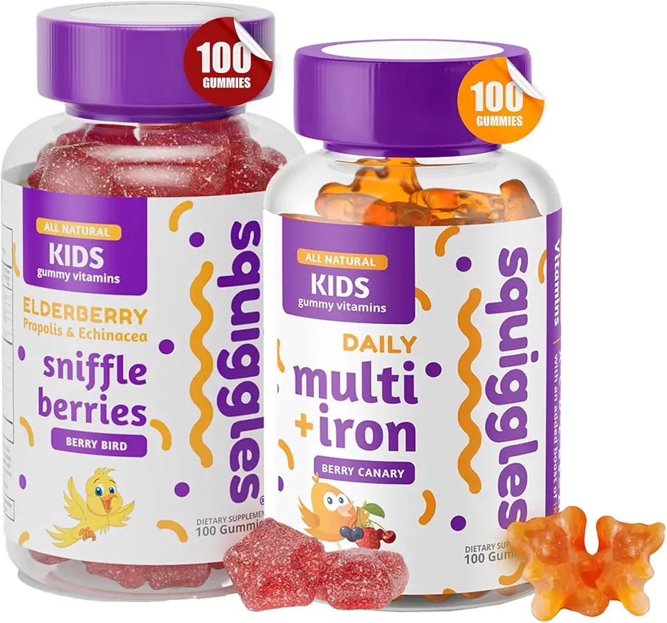 Elderberry Gummies with Bee Propolis & Echinacea, Kids Multivitamin + Iron Gummies, 100 Count P506164