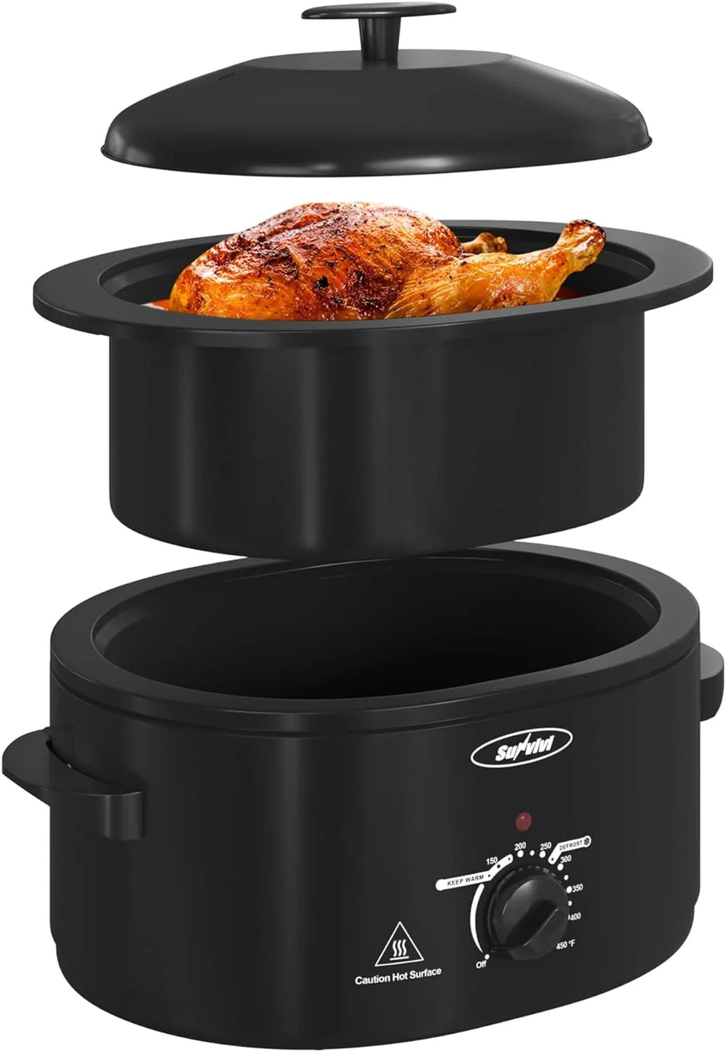 24 Quart Electric Roaster Oven with Glass Lid O20888