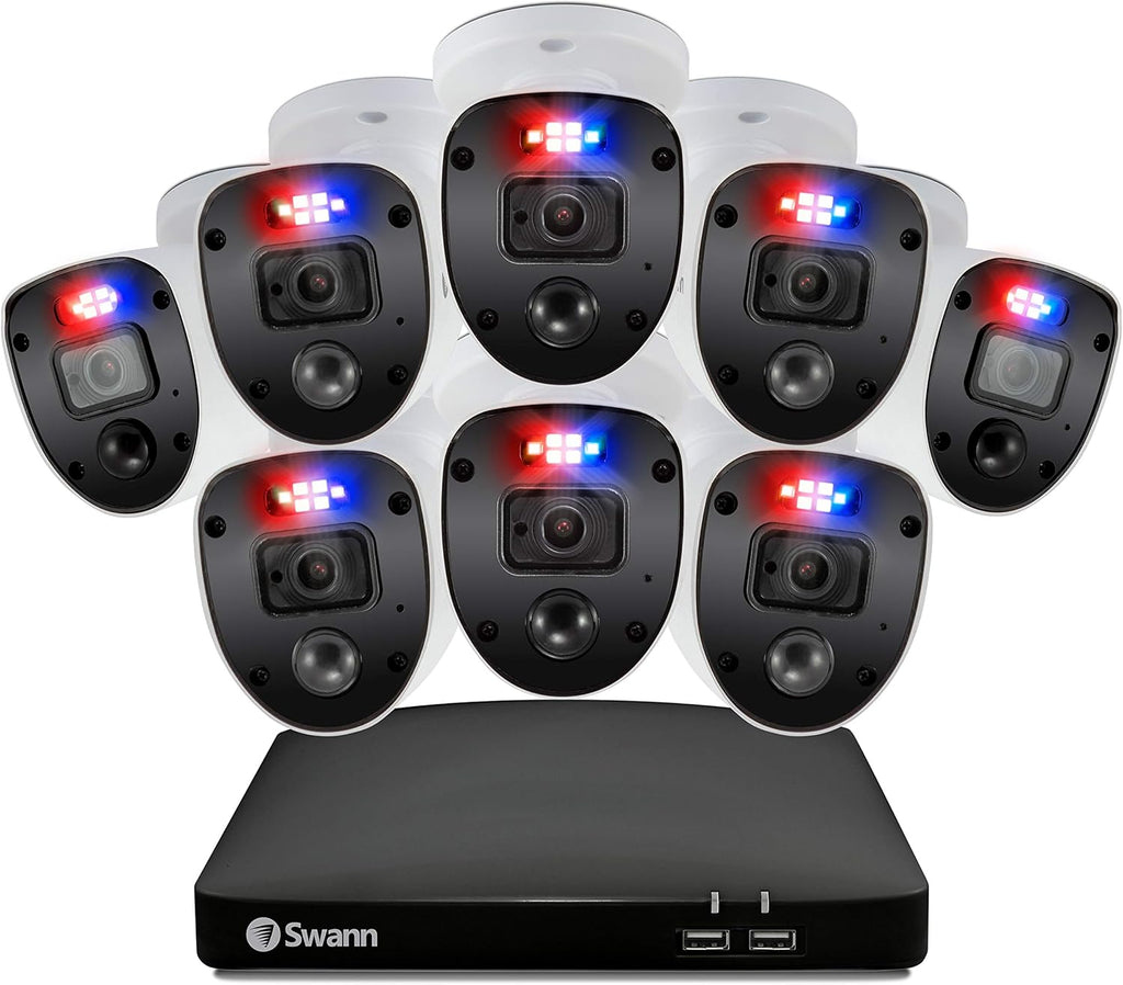 8 Channel 8 Cameras Wired DVR CCTV Security Camera System 1080p Full HD 1TB HDD Color Night Vision R562