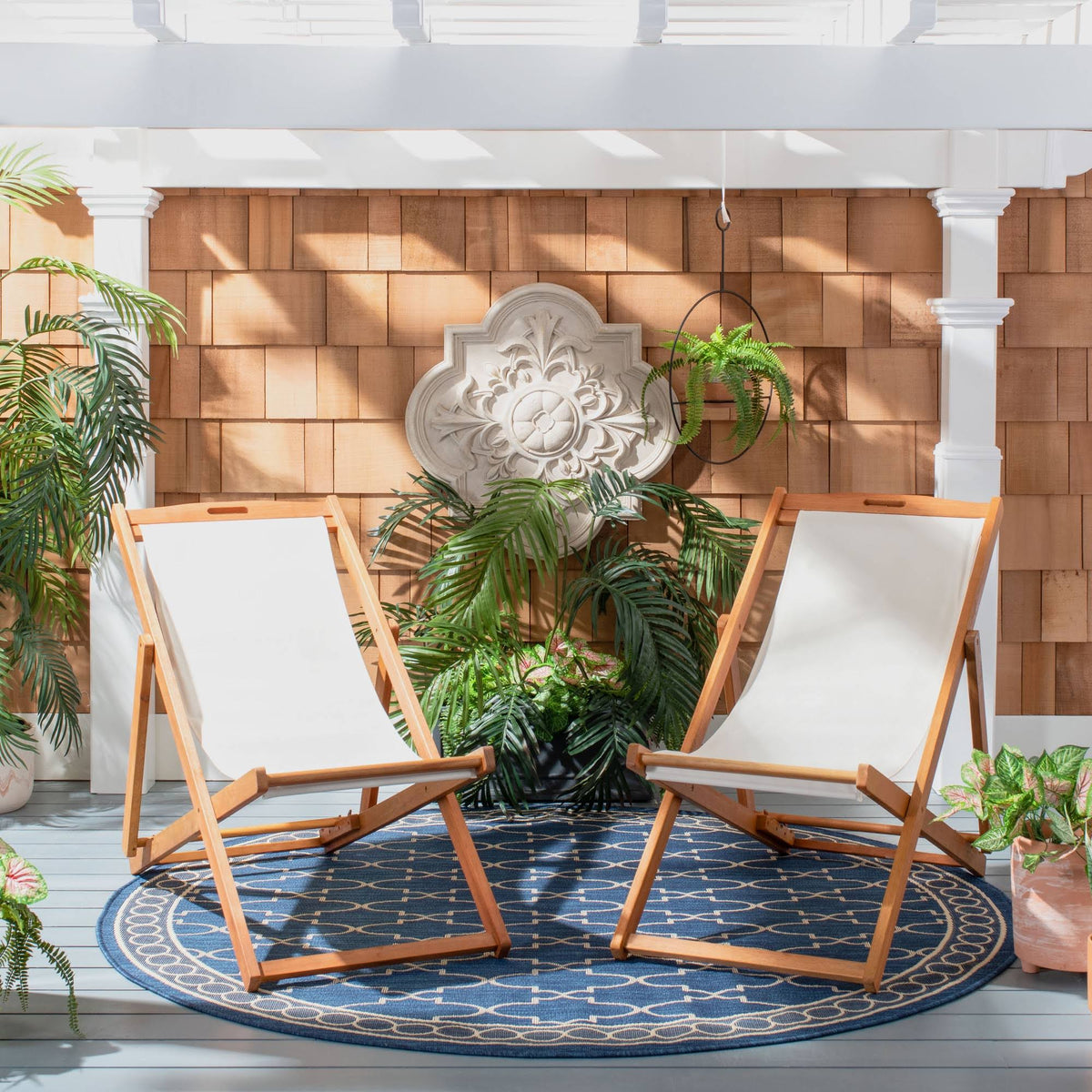 Natural/Beige Sling Chair (Set of 2) O260395
